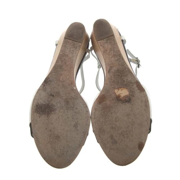 Chanel White Patent Leather Interlocking CC Sandals 41 EU - Picture 6 of 10